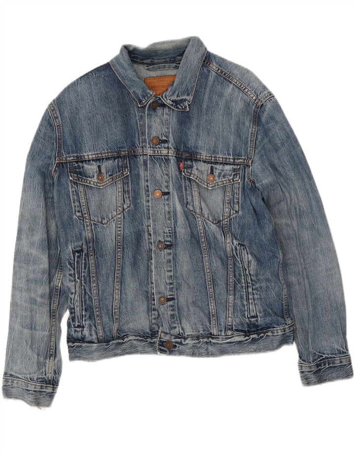 Levi's Veste en Jean Homme UK 38 Bleu Moyen Coton
