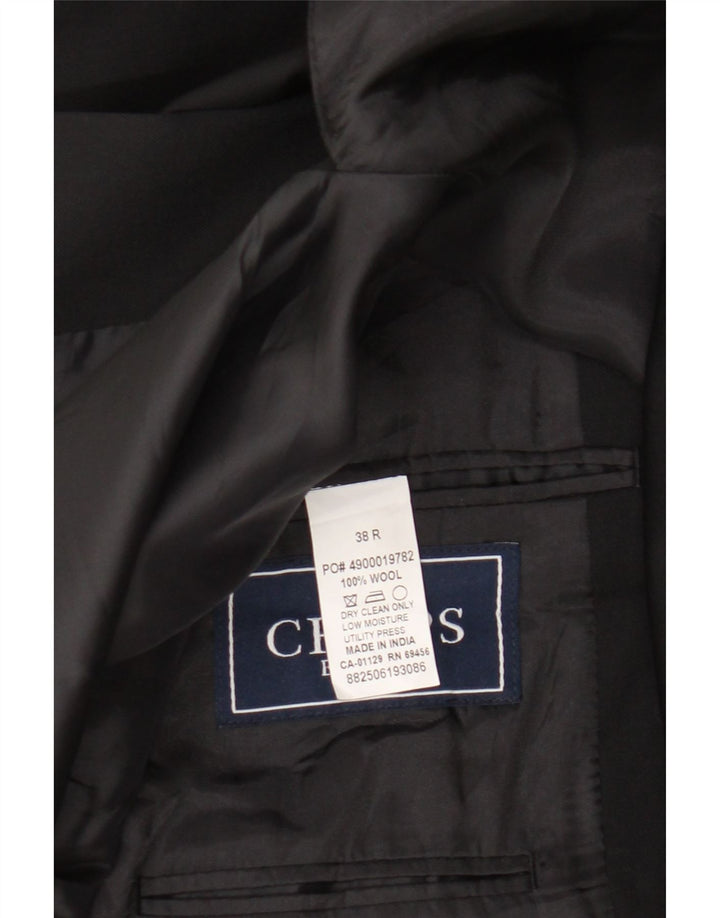 Chaps Veste Blazer 2 Boutons Homme UK 38 Laine Noir Moyen