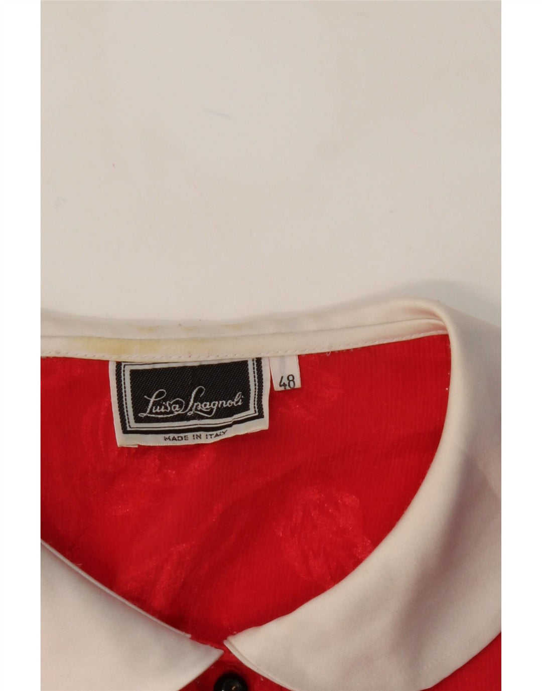 LUISA SPAGNOLI Womens Abstract Pattern Shirt Blouse IT 48 XL Red Vintage Luisa Spagnoli and Second-Hand Luisa Spagnoli from Messina Hembry 