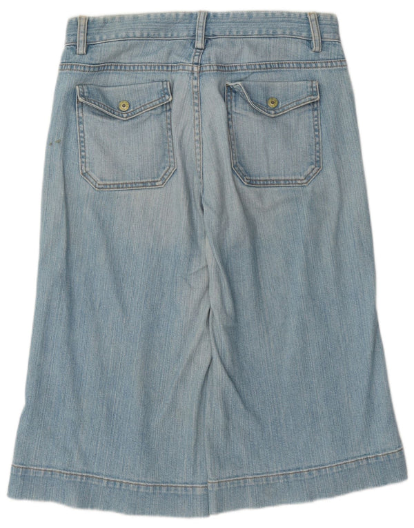 Gap Bermuda à jambe large pour femme en denim UK 10 Small W30 Bleu Coton