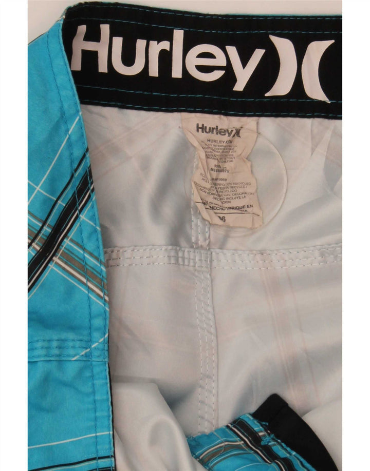 Hurley Short de Bain Homme Grand Carreau Bleu Polyester