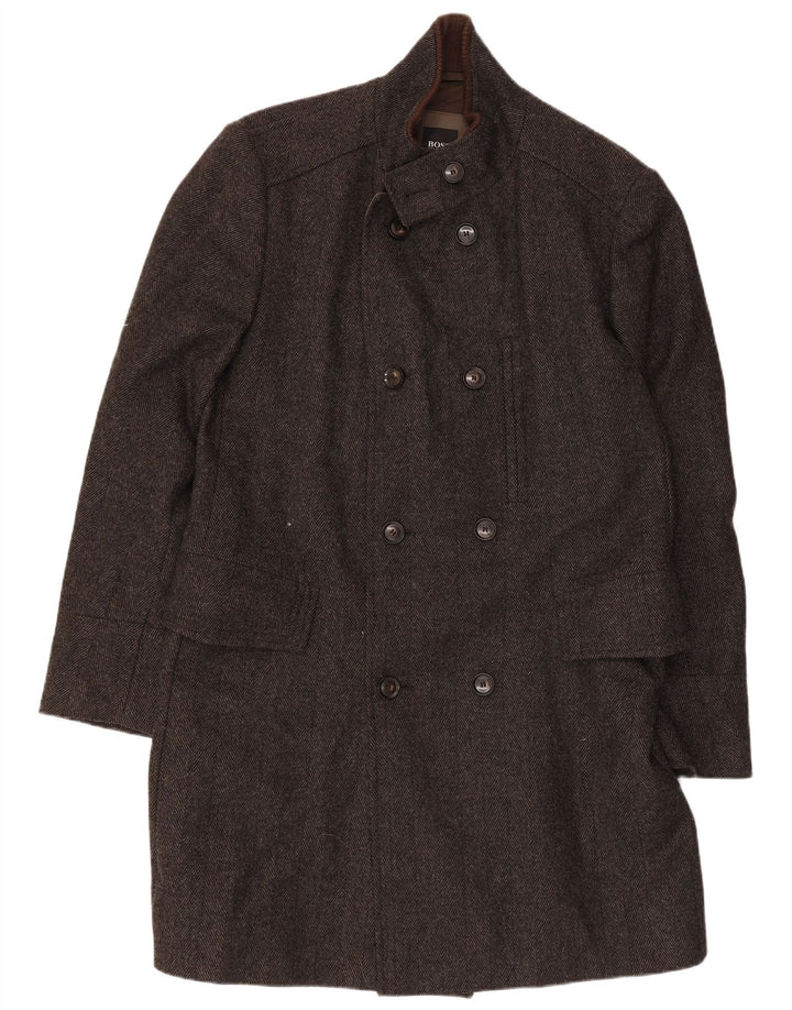 Hugo Boss Manteau double boutonnage pour homme EU 50 Grand chevrons gris