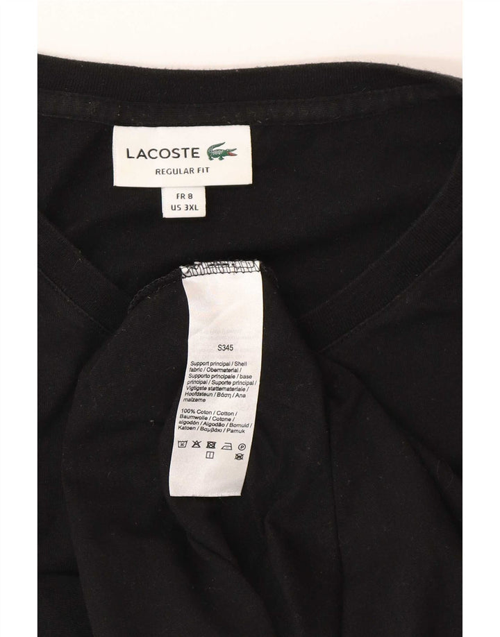 Lacoste T-Shirt Homme Top Taille 8 3XL Coton Noir