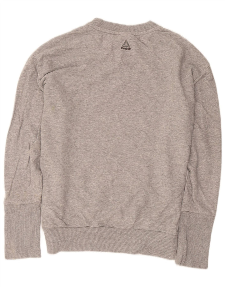 Reebok Pull surdimensionné pour femme UK 8/10 Petit Gris Coton