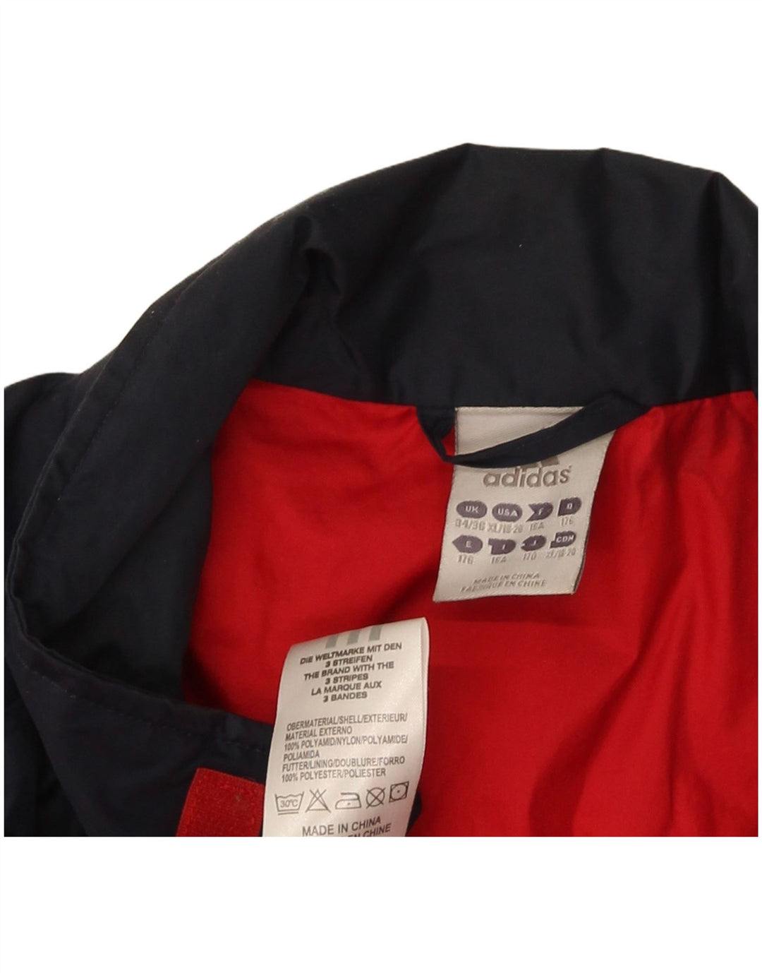 Adidas Garçon Imperméable 15-16 ans Bleu Marine Colourblock Polychlorid