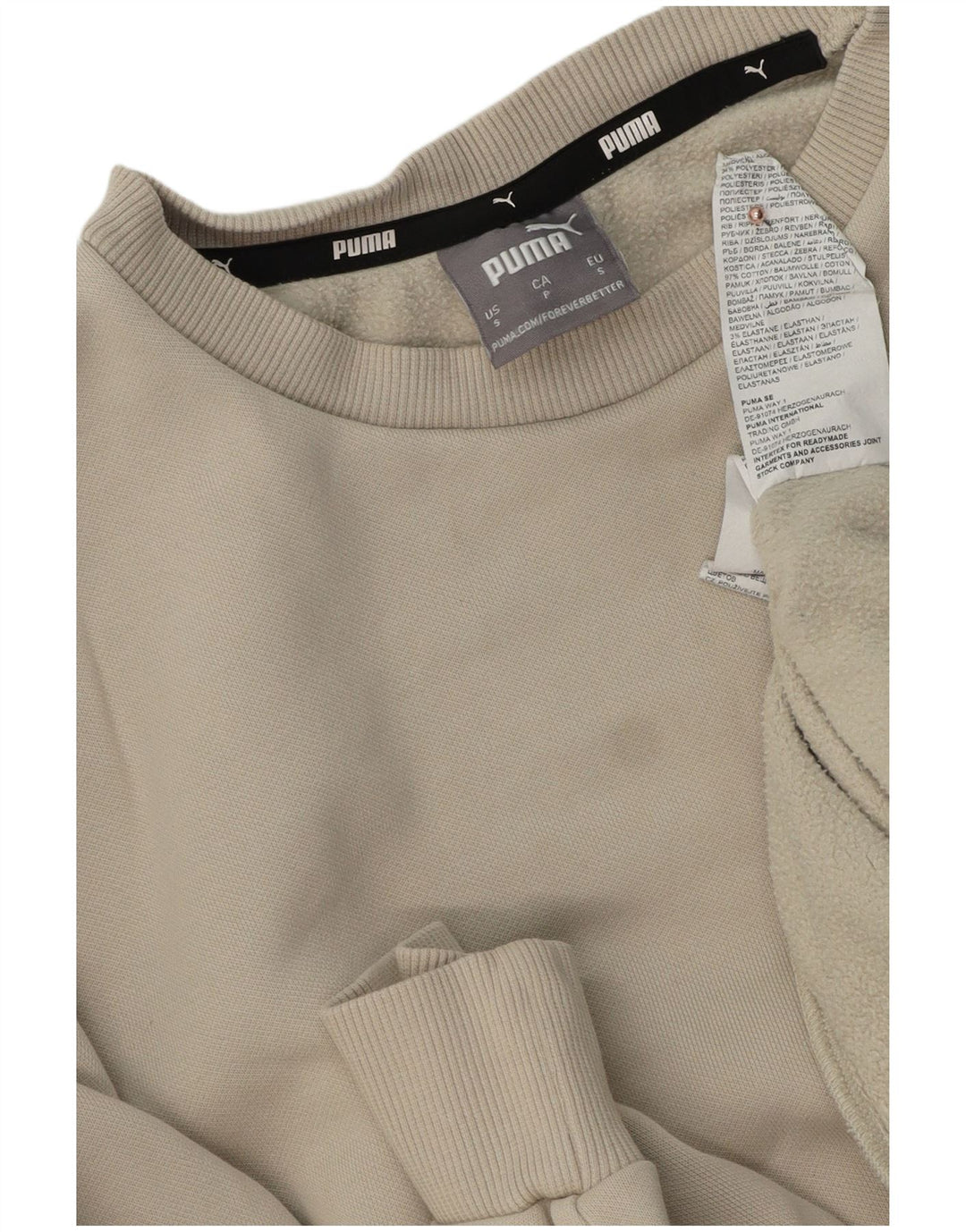 Puma Sweat-shirt pour homme en coton beige Taille S