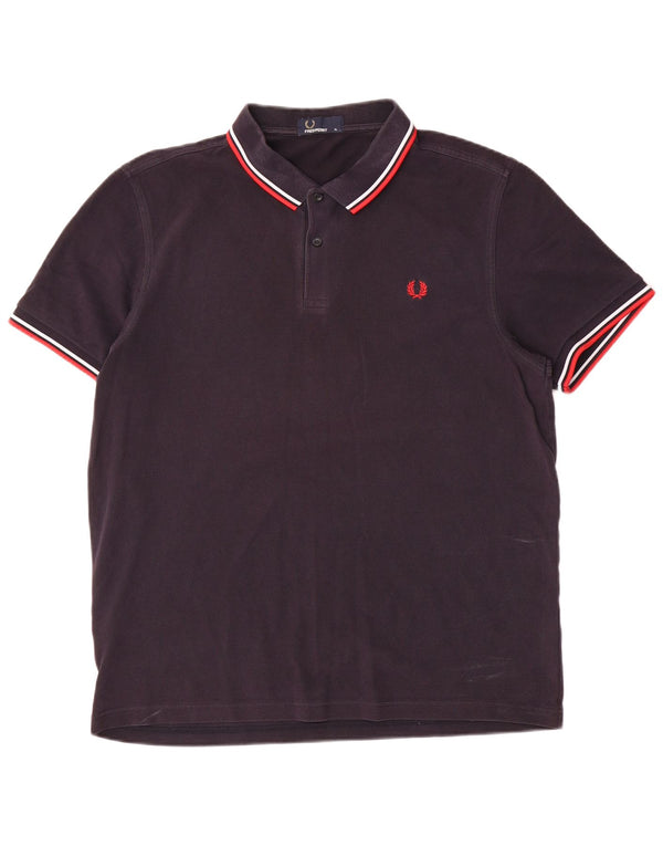 Fred Perry Mens Polo Shirt XL Navy Blue Cotton