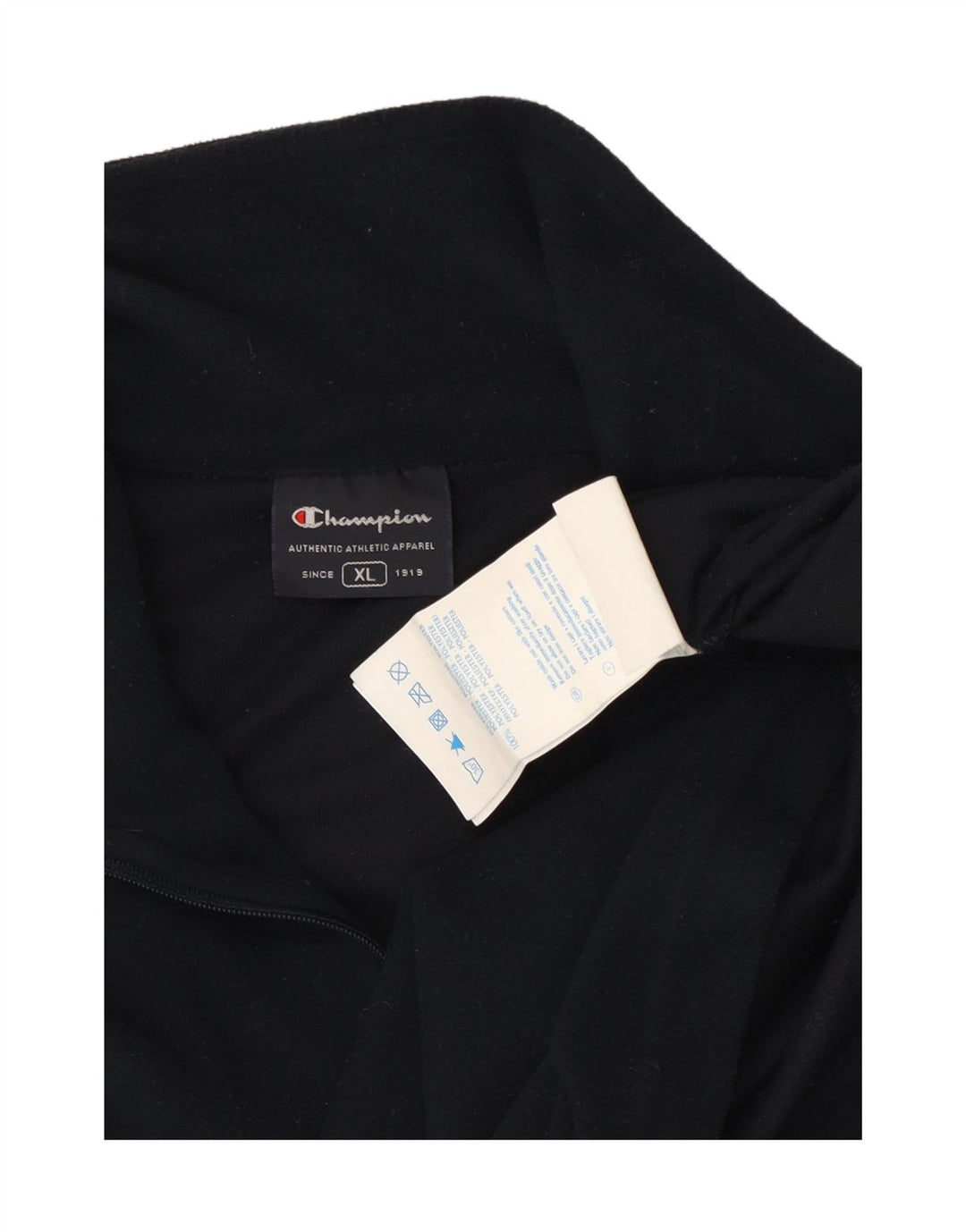 CHAMPION Pull Polaire Col Zippé Homme XL Bleu Marine Polyester