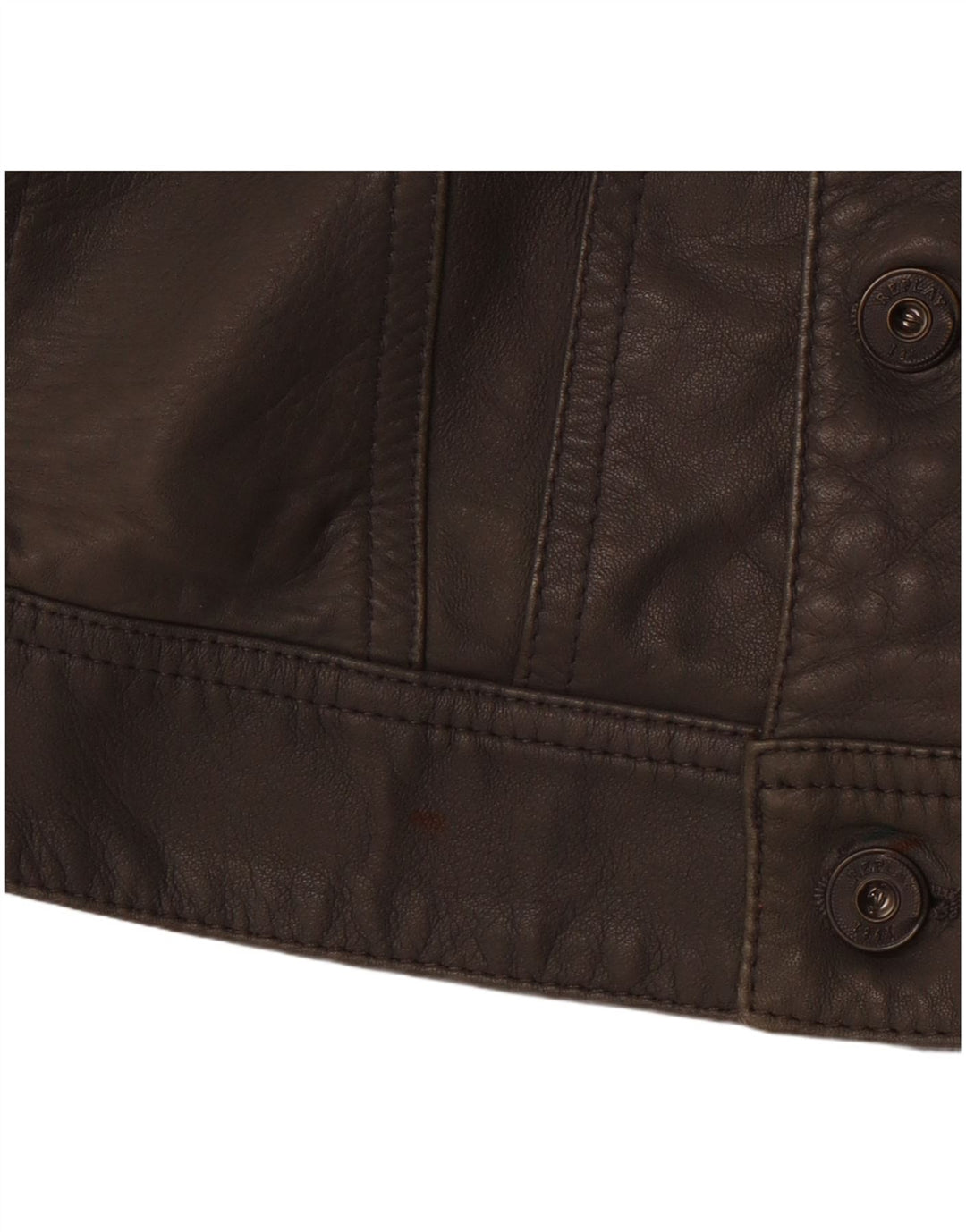 REPLAY Veste en cuir femme UK 10 Petit cuir gris