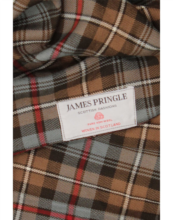 James Pringle Jupe portefeuille kiltée pour femme W30 en laine vierge à carreaux marron moyen