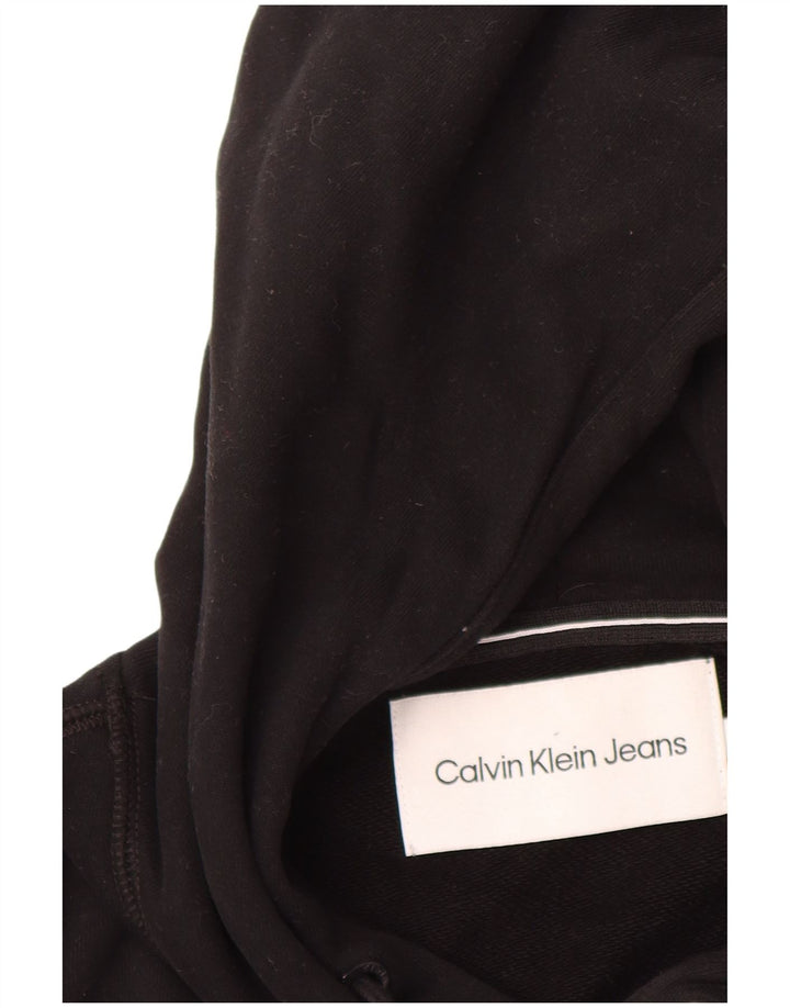CALVIN KLEIN JEANS Pull à Capuche Graphique Homme Noir Moyen Coton