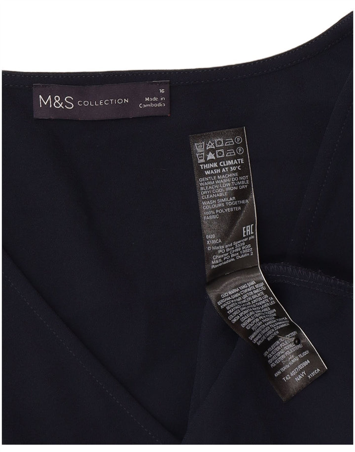 Marks & Spencer Robe droite à manches 3/4 pour femme UK 16 Large Bleu marine