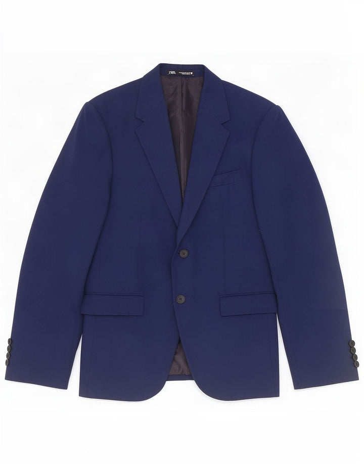 Zara Veste Blazer 2 Boutons Homme EU 48 Bleu Marine Moyen