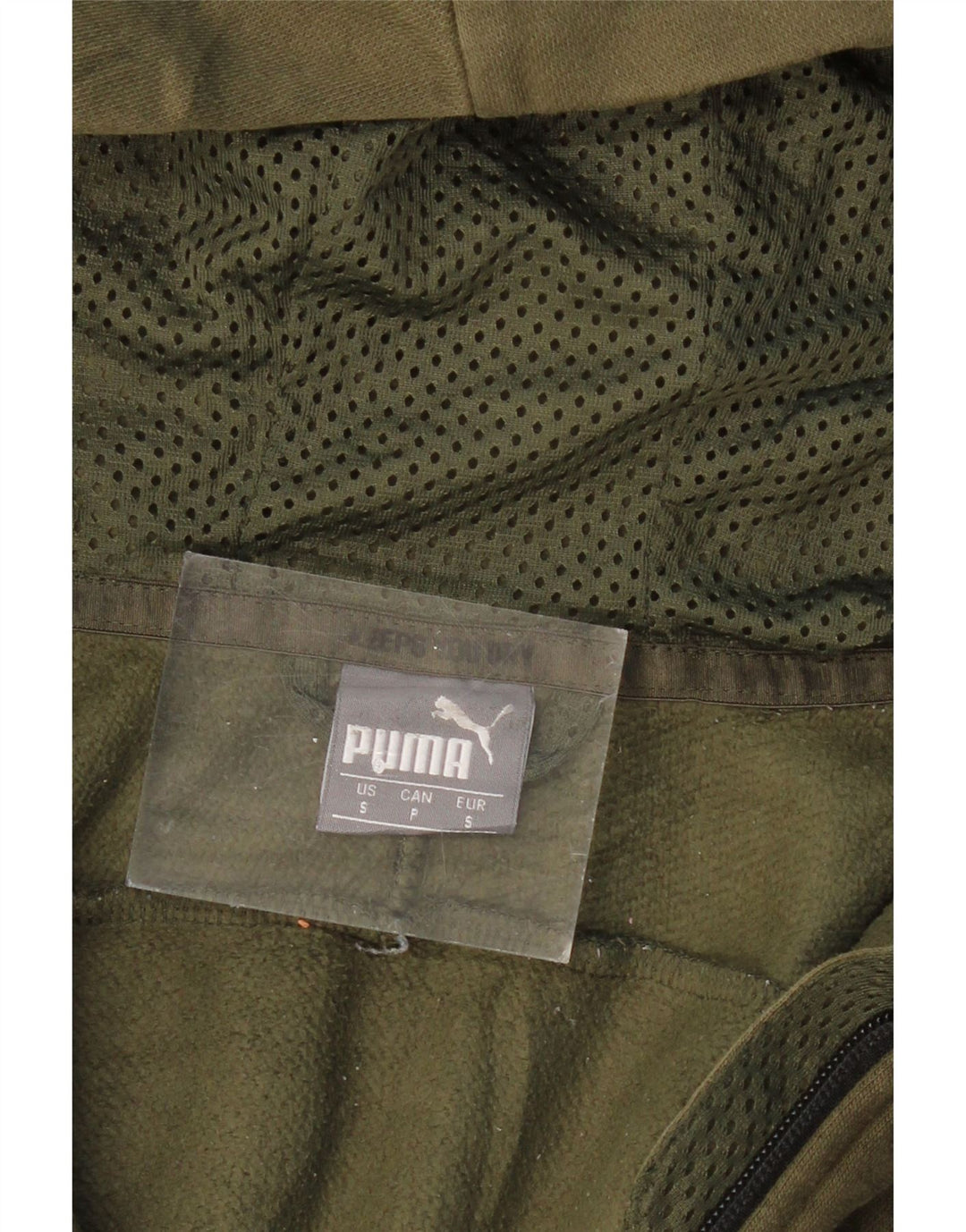 PUMA Sweat à capuche zippé pour homme, petit, kaki, camouflage