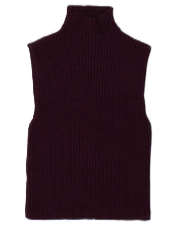 Zara Womens Crop Vest Top UK 10 Petite Viscose Bordeaux