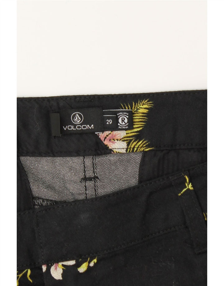 VOLCOM Short Chino Femme W29 Coton Floral Noir Moyen