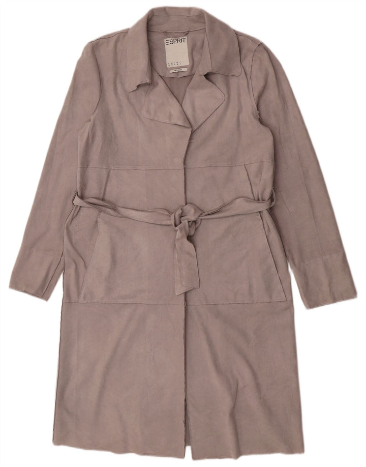 Esprit Trench-coat en faux suède pour femme UK 14 Gris moyen Polyester