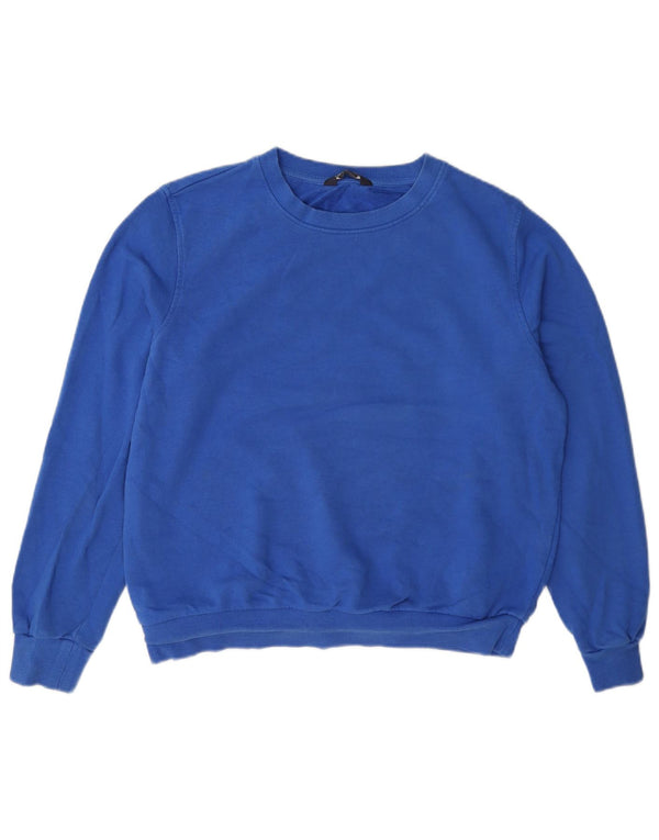 Marks & Spencer Sweat-shirt pour femme UK 12 Bleu moyen Coton