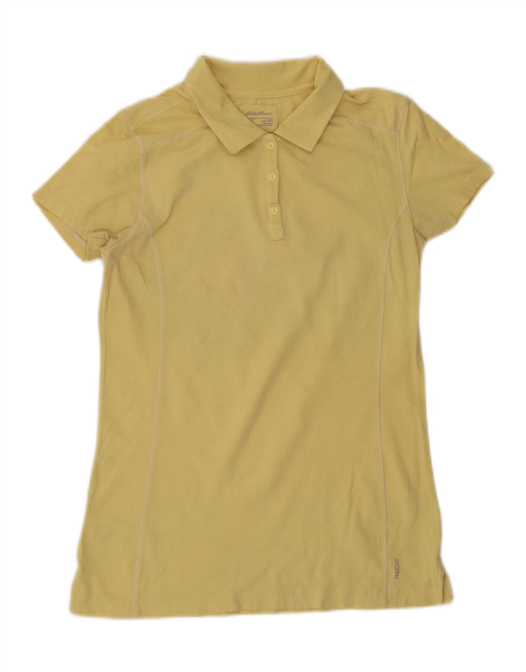 Eddie Bauer Polo haut pour femme UK 12 coton jaune moyen