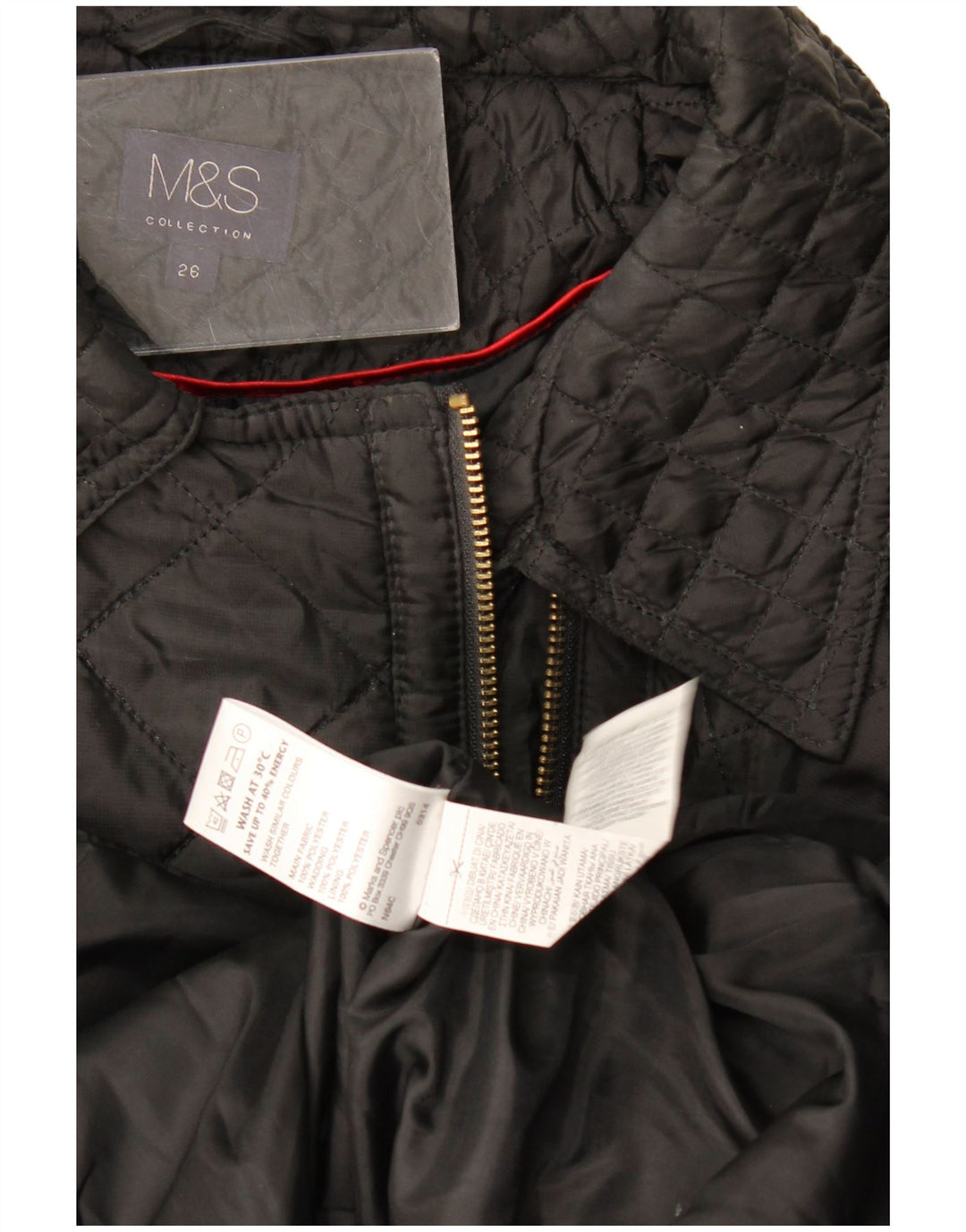 Marks & Spencer Veste matelassée pour femme UK 26 XL Noir Polyester