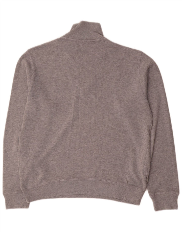 Lacoste Mens Zip Neck Sweatshirt Jumper Taille 4 Gris Moyen Moucheté Coton