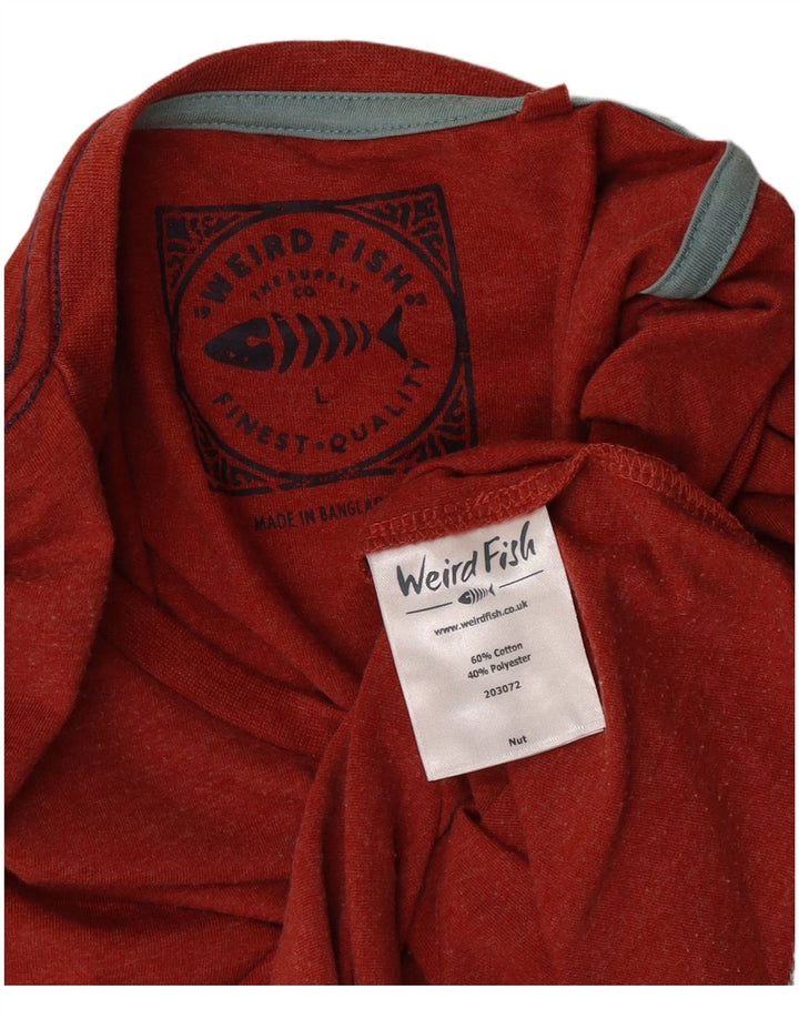 Weird Fish T-shirt graphique pour homme en coton rouge