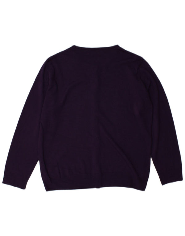 Marks & Spencer Womens Cardigan Sweater UK 16 Large Purple Acrylic