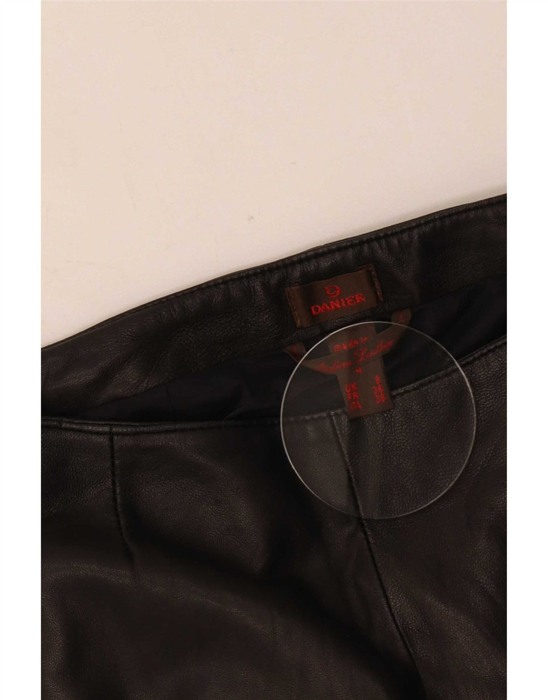 Danier Pantalon évasé en cuir pour femme Taille 8 W24 L31 Noir
