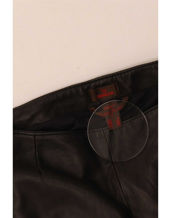 Danier Pantalon évasé en cuir pour femme Taille 8 W24 L31 Noir