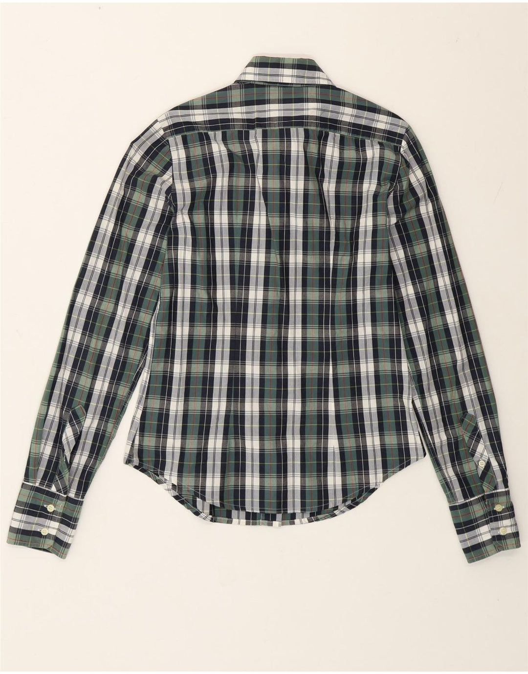 Chemise Scout Femme UK 12 Coton à Carreaux Vert Moyen