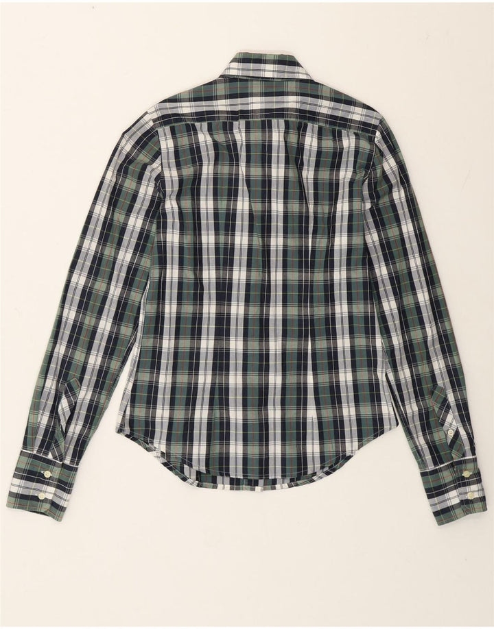 Chemise Scout Femme UK 12 Coton à Carreaux Vert Moyen