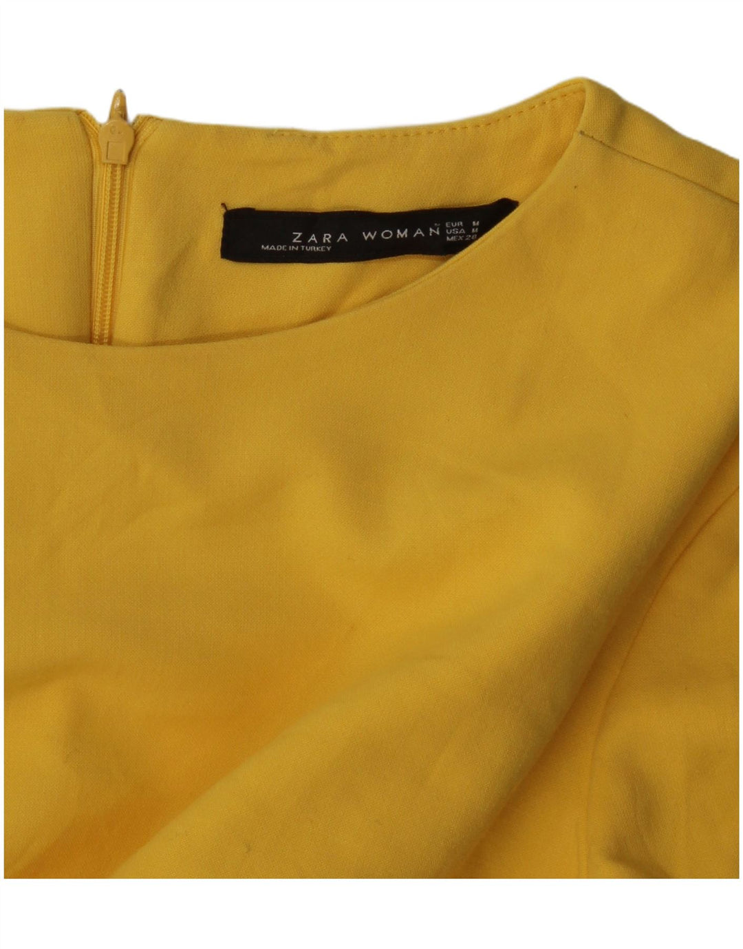 Zara Robe droite à manches 3/4 pour femme UK 14 Jaune moyen