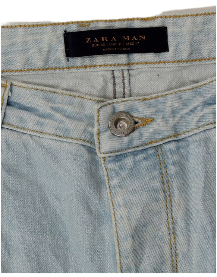 Zara Jean droit pour homme EU 40 Medium W31 L33 Bleu Coton