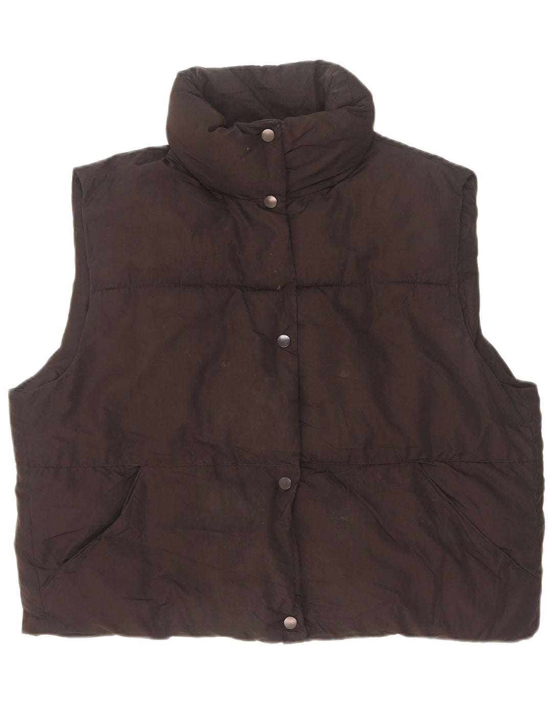 Zara Femme Gilet Rembourré Oversize UK 14 Moyen Noir Polyester