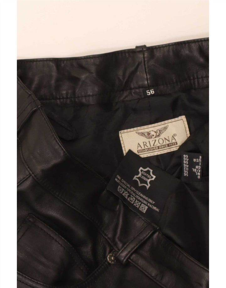 Pantalon droit en cuir pour hommes Arizona W36 L32 noir