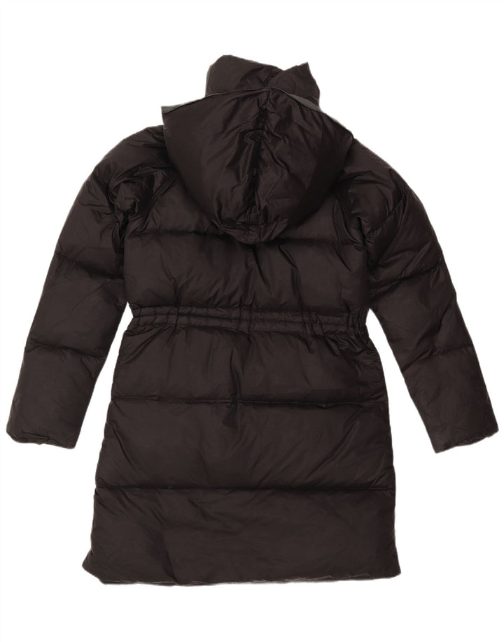 Calvin Klein Manteau rembourré à capuche pour femme UK 10 Small Noir Polyamide