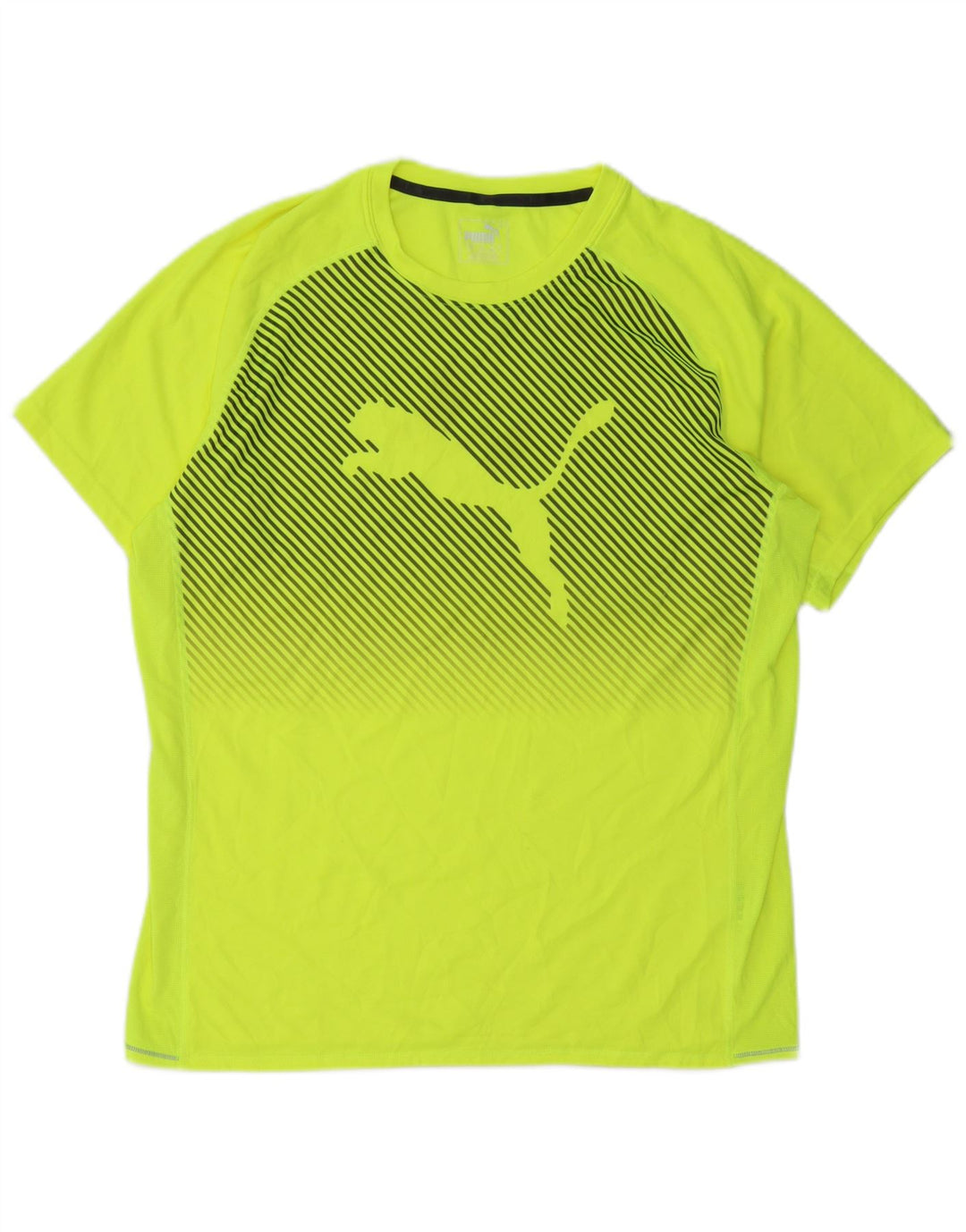 PUMA T-shirt graphique pour homme en polyester à fines rayures jaune