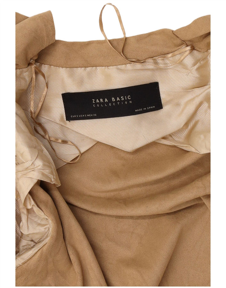 Zara Cardigan asymétrique surdimensionné pour femme UK 10 Petit Beige