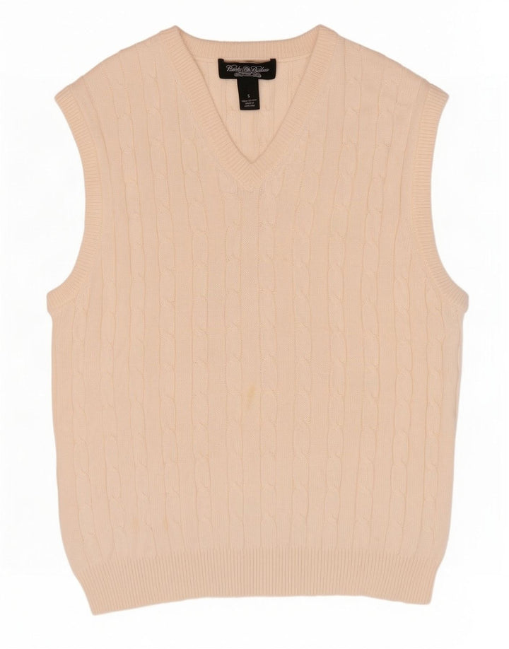 Brooks Brothers Débardeur pour homme Petit coton blanc cassé