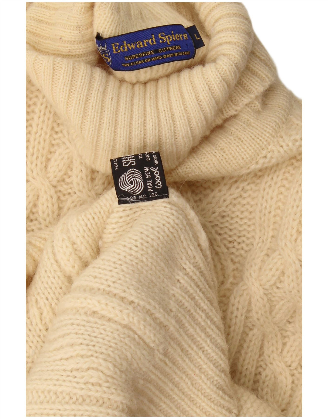Edward Spiers Pull col roulé pour homme en laine beige