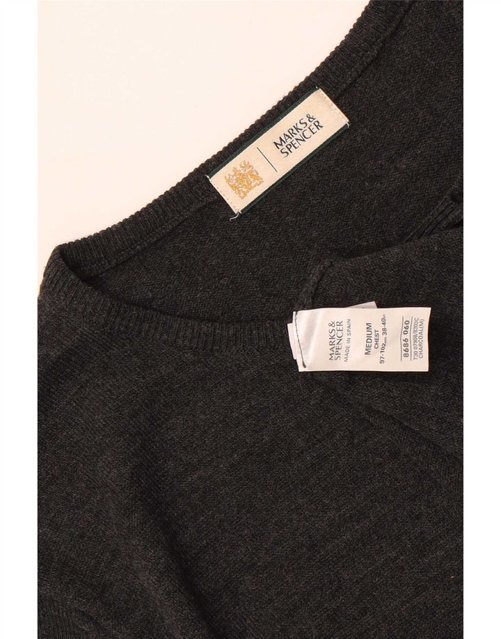 Marks & Spencer Pull Col Ras du Cou Homme Gris Moyen Acrylique