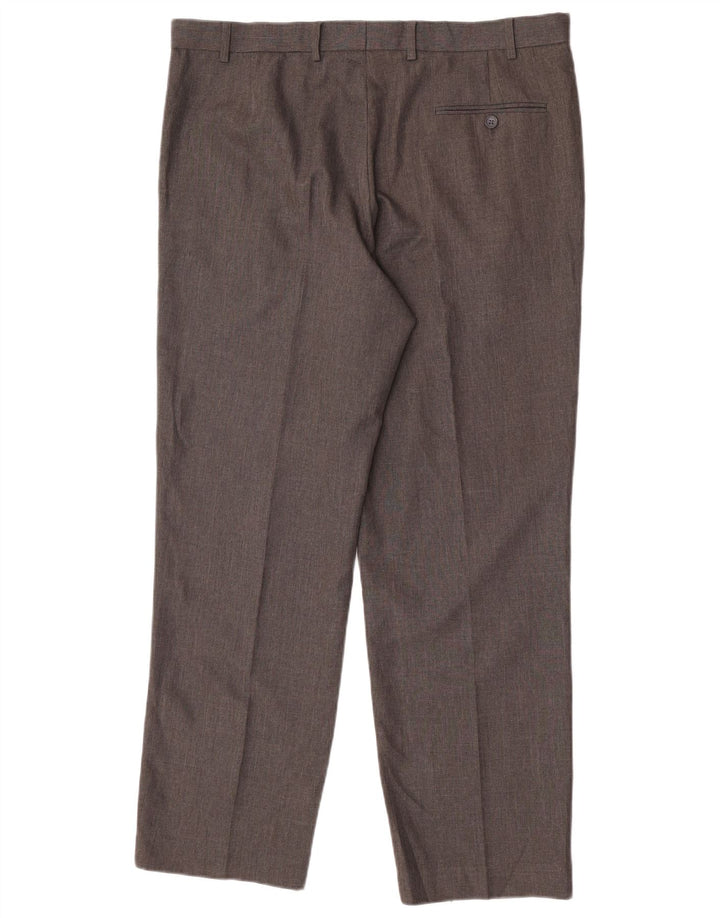 Marks & Spencer Pantalon de costume coupe classique pour homme W38 L31 Gris Polyester