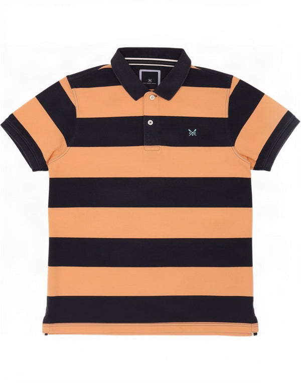 Crew Clothing Polo Homme Grand Coton Rayé Orange