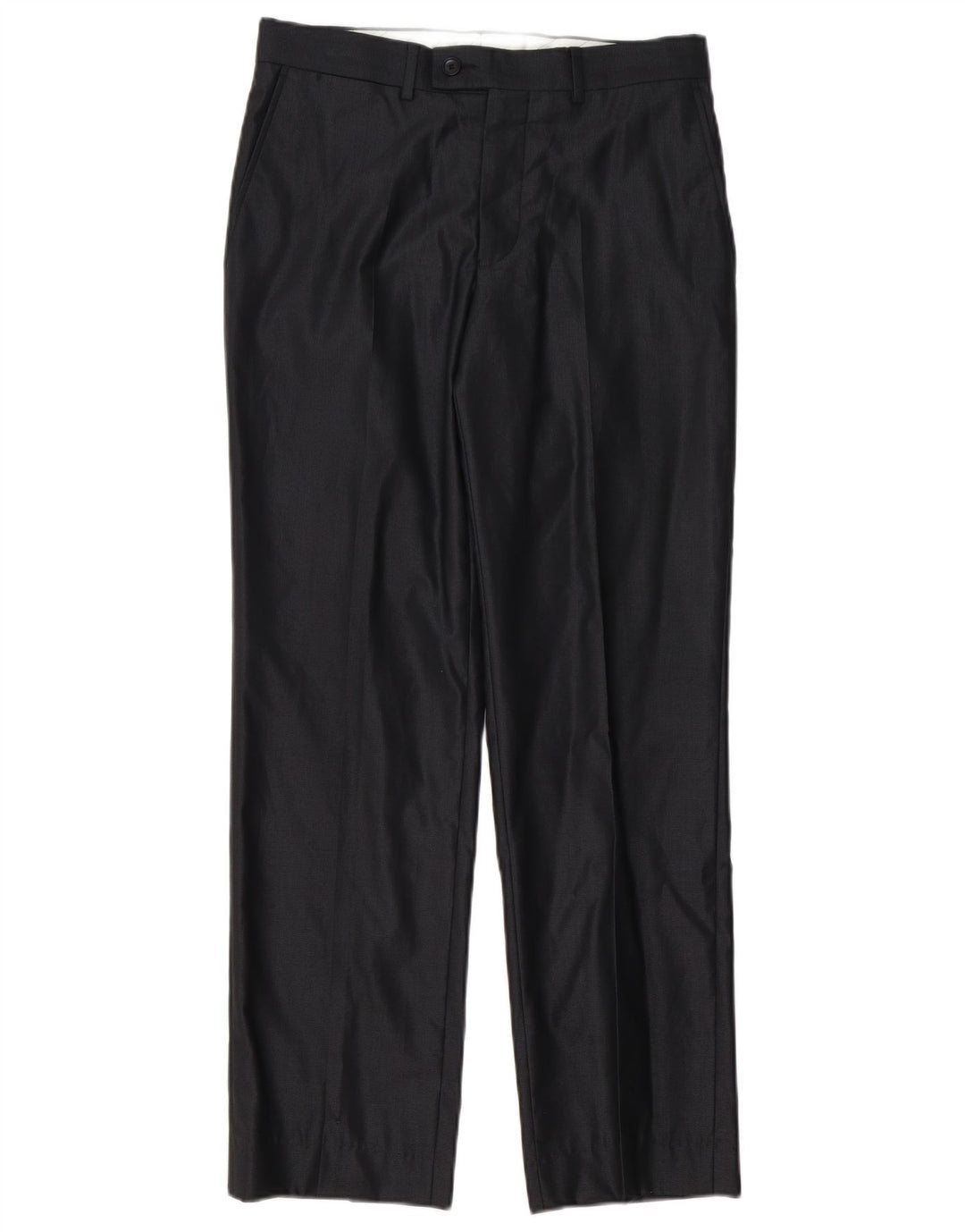 Zara Pantalon de costume droit pour homme EU 38 Small W30 L30 Noir Polyester
