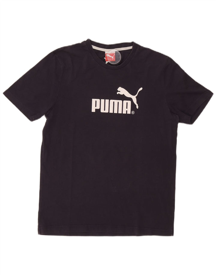 PUMA Womens Graphic T-Shirt Top Medium Navy Blue