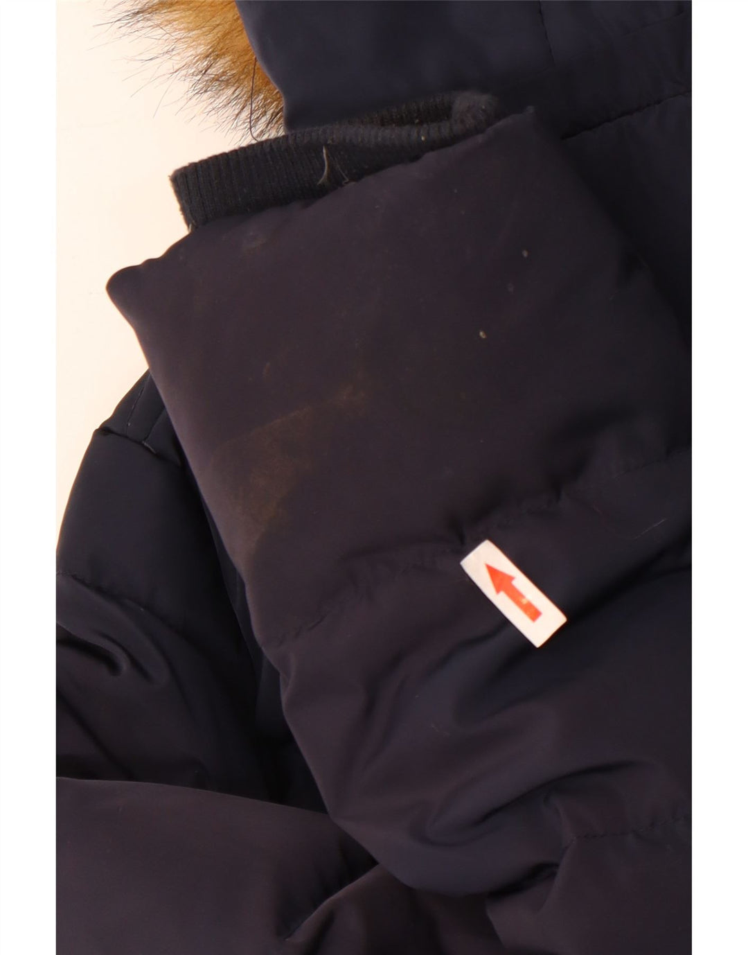 Crew Clothing Veste matelassée à capuche pour femme UK 16 Large Bleu marine Polyester