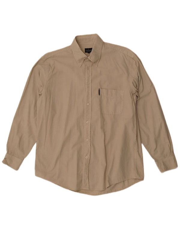 Trussardi Jeans Chemise Homme Large Beige Coton
