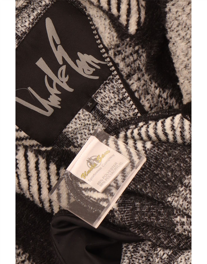 Oncle Sam Pull à col zippé pour homme XL en polyester rayé noir