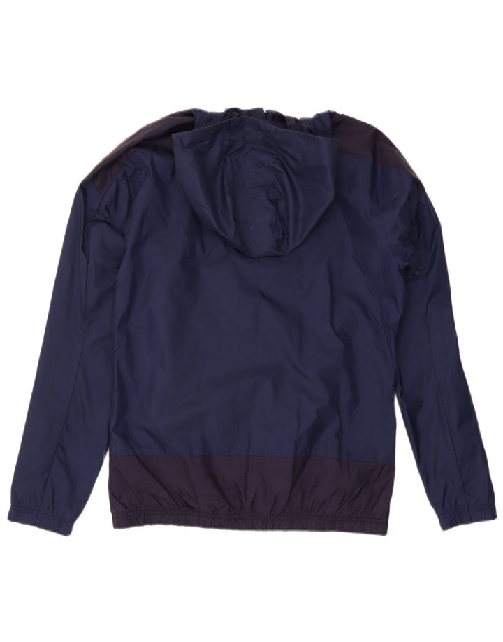 Puma Veste de pluie à capuche pour homme UK 36 Small Bleu marine Colorblock Nylon