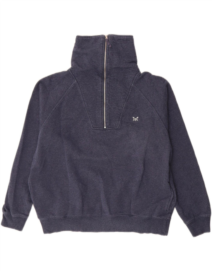 CREW CLOTHING Sweat-shirt surdimensionné pour femme UK 10 Petit Bleu marine